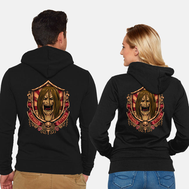 Attack Badge-unisex zip-up sweatshirt-spoilerinc