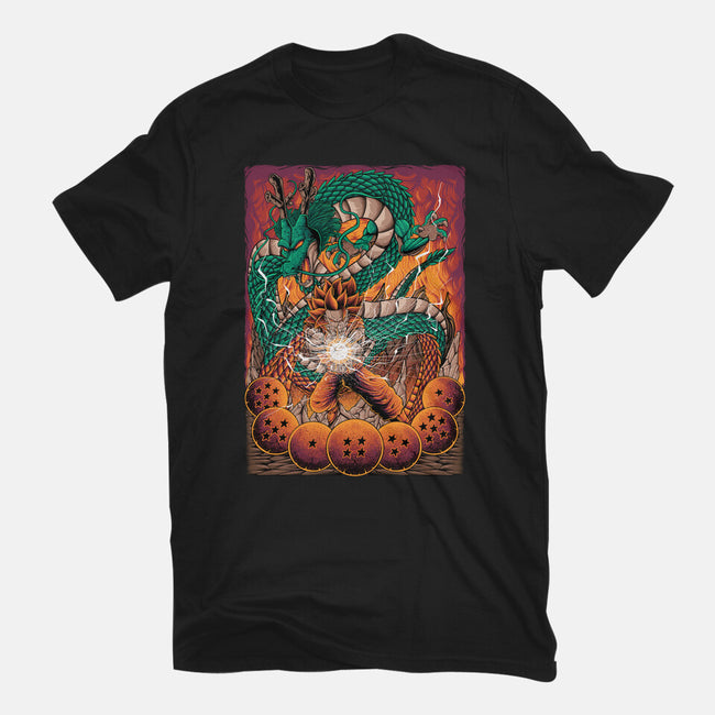 Goku X Shenlong-mens premium tee-alanside