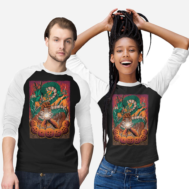 Goku X Shenlong-unisex baseball tee-alanside