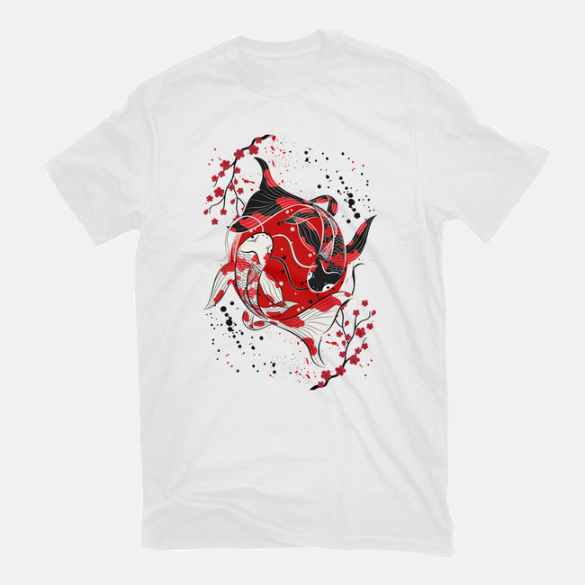 Koi Fish Yin Yang-womens fitted tee-Faissal Thomas