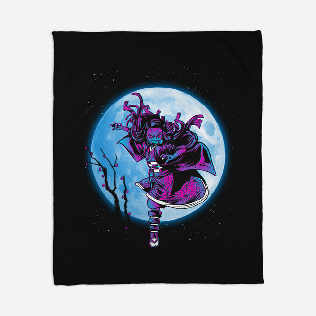 Nezuko Under The Moon-none fleece blanket-ddjvigo