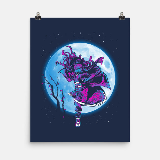Nezuko Under The Moon-none matte poster-ddjvigo