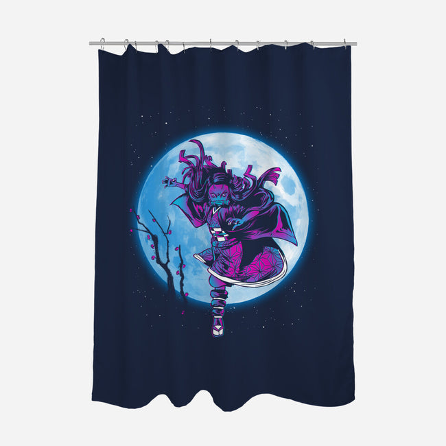 Nezuko Under The Moon-none polyester shower curtain-ddjvigo