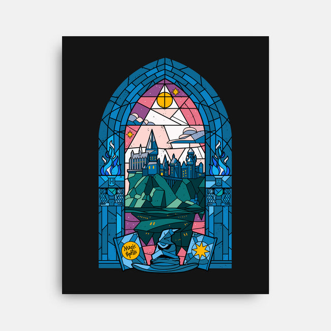 Stained Glass Castle-none stretched canvas-daobiwan