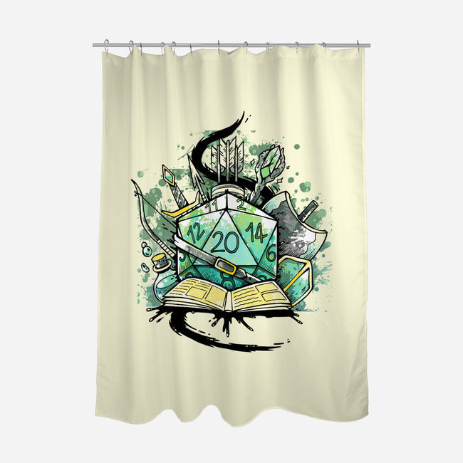Dice Sketch-none polyester shower curtain-Vallina84