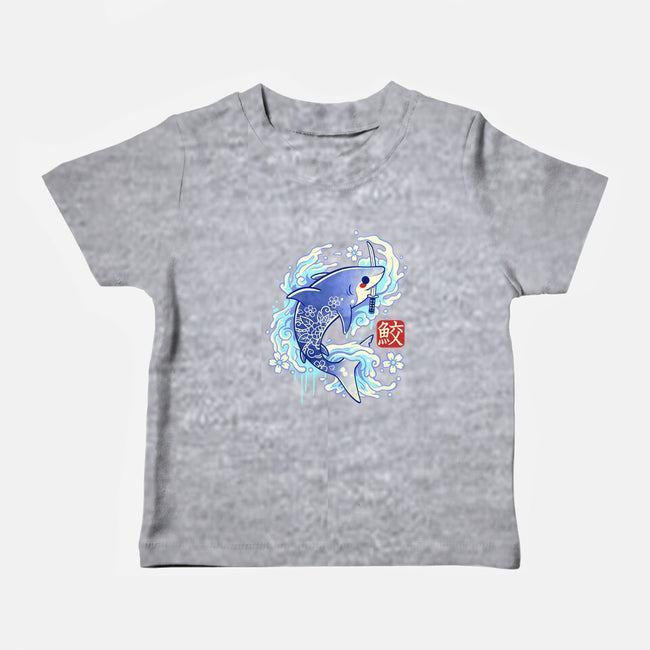 Japanese Shark Kawaii-baby basic tee-NemiMakeit