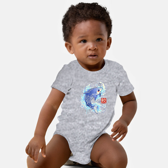 Japanese Shark Kawaii-baby basic onesie-NemiMakeit