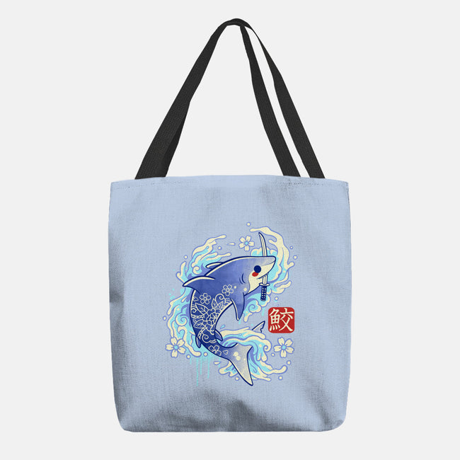 Japanese Shark Kawaii-none basic tote-NemiMakeit