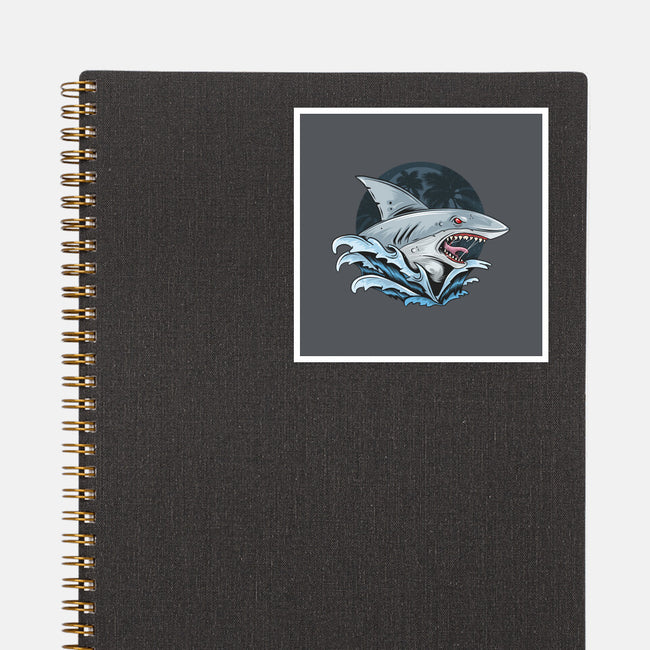 Shark Rage-none glossy sticker-Faissal Thomas