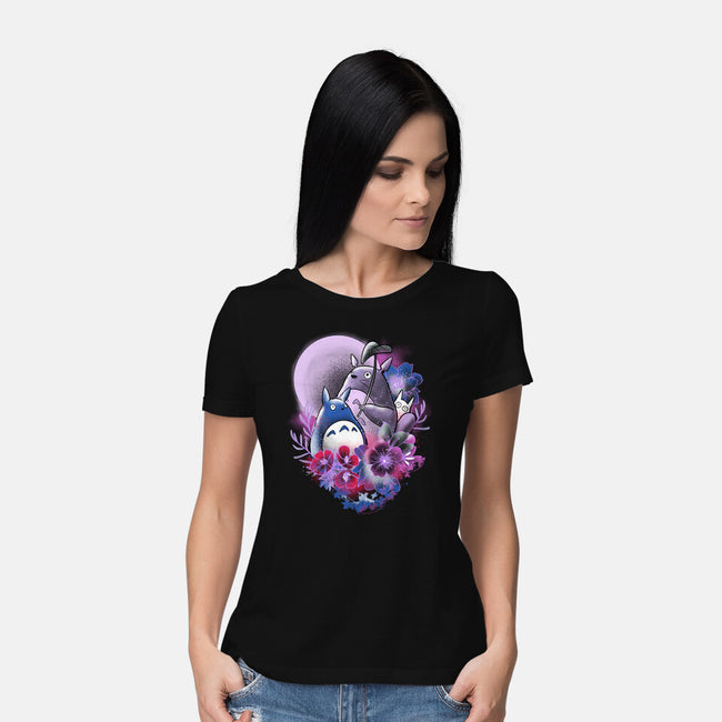 Spirits In Moonlight-womens basic tee-fanfabio