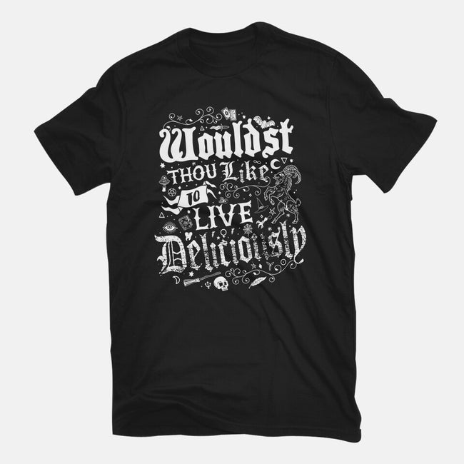 To Live Deliciously-mens basic tee-Nemons