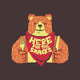 Here For The Snacks Bear-none stretched canvas-tobefonseca
