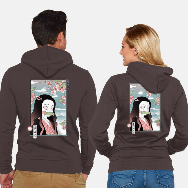Traditional Nezuko-unisex zip-up sweatshirt-IKILO