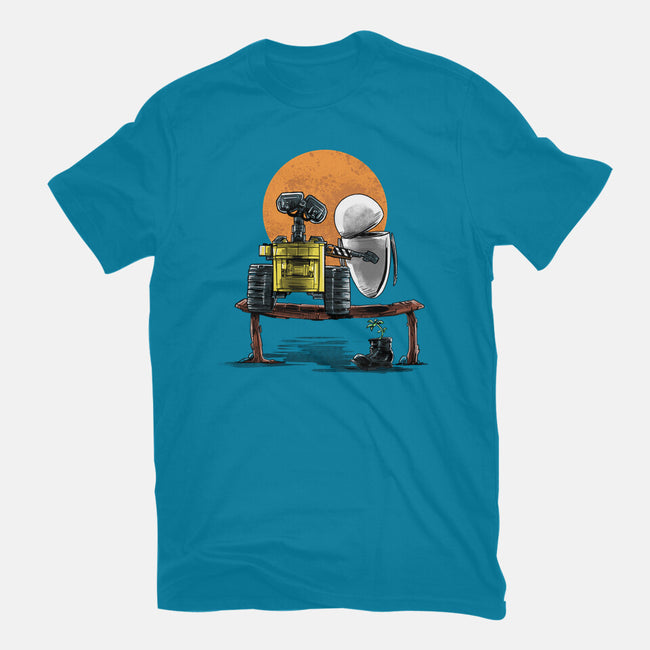 Robots Gazing At The Moon-mens premium tee-zascanauta