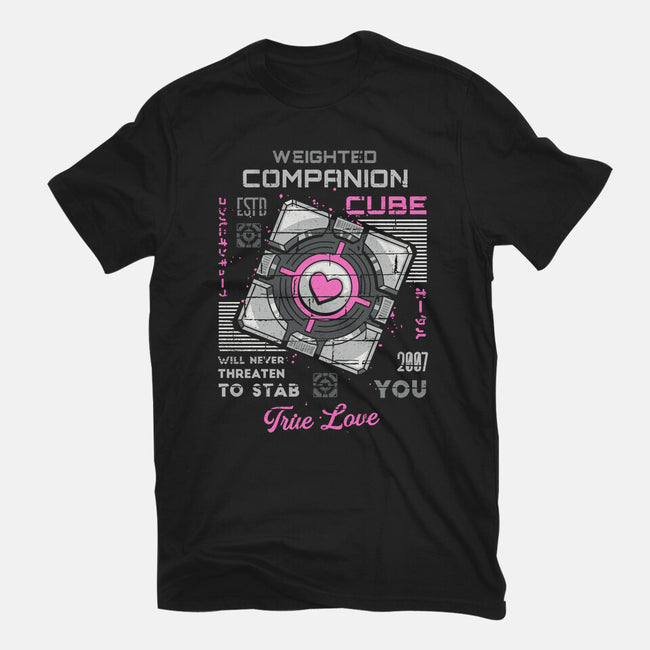 Companion Cube-womens fitted tee-Logozaste