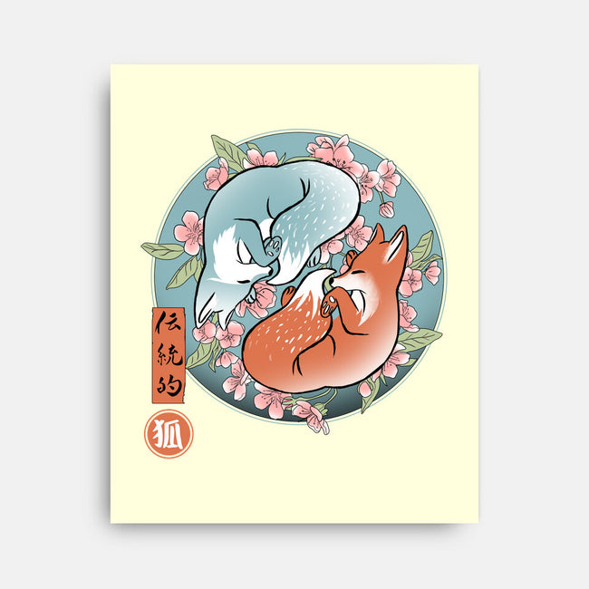Traditional Fox-none stretched canvas-IKILO