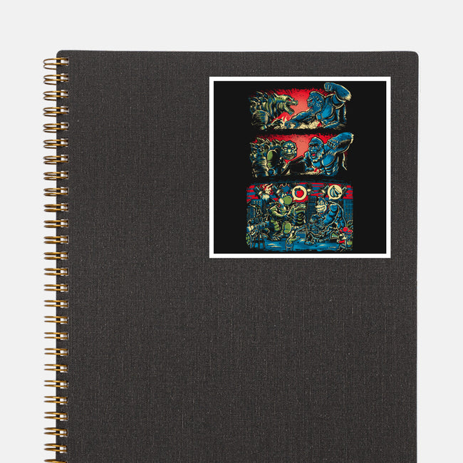 Gojira And The Mushroom Kingdom-none glossy sticker-Knegosfield