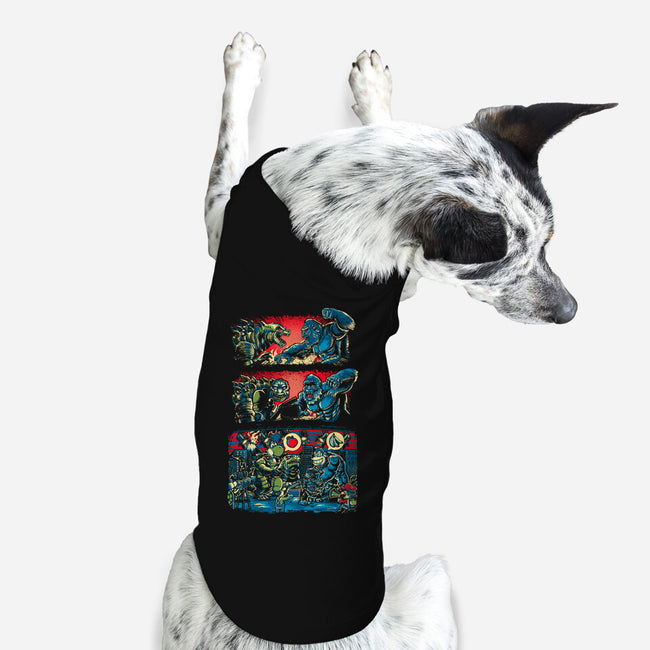 Gojira And The Mushroom Kingdom-dog basic pet tank-Knegosfield