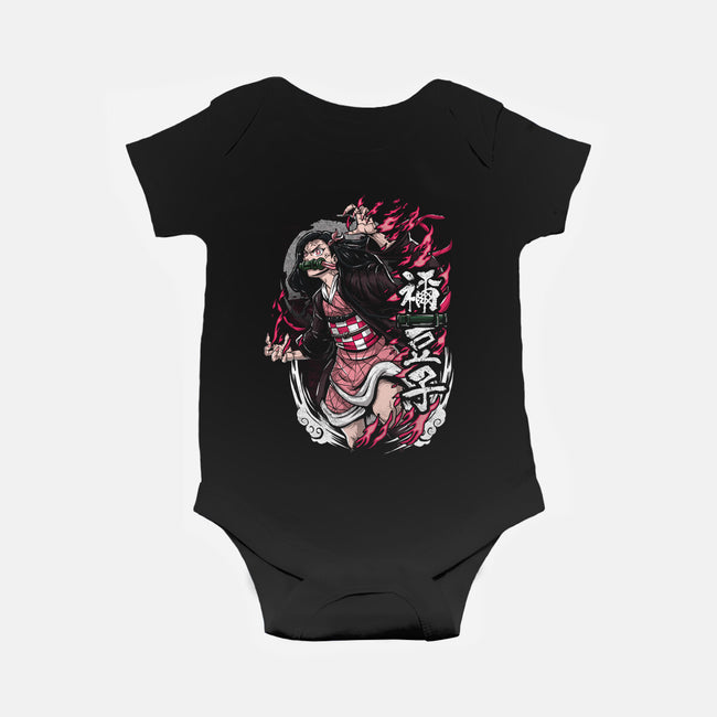 Nezuko Rage-baby basic onesie-Knegosfield