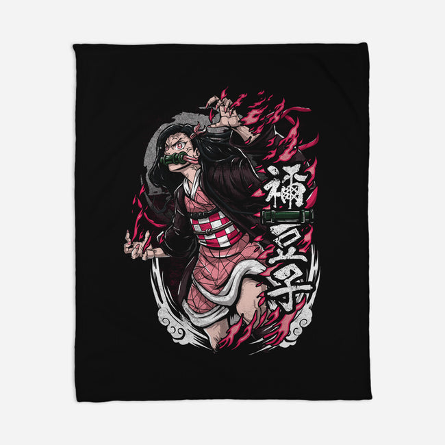 Nezuko Rage-none fleece blanket-Knegosfield