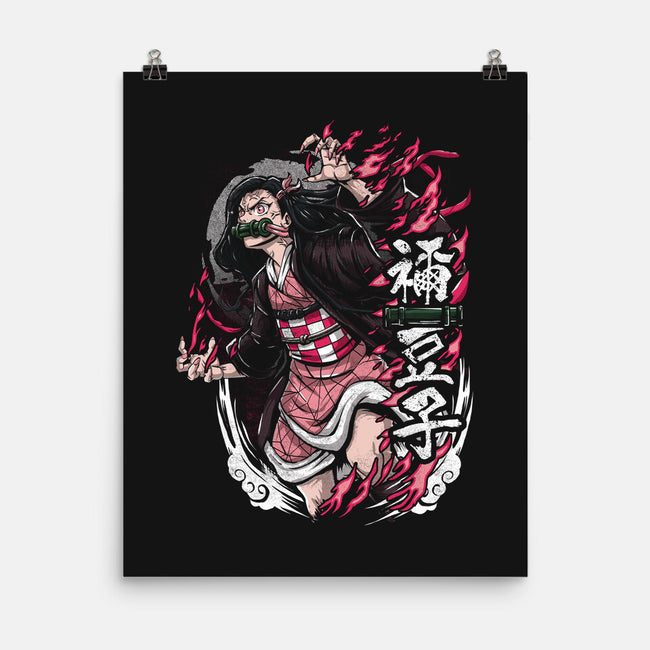 Nezuko Rage-none matte poster-Knegosfield