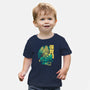 Velociraptor Nursery-baby basic tee-Sketchdemao