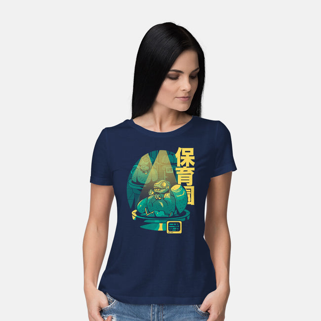 Velociraptor Nursery-womens basic tee-Sketchdemao