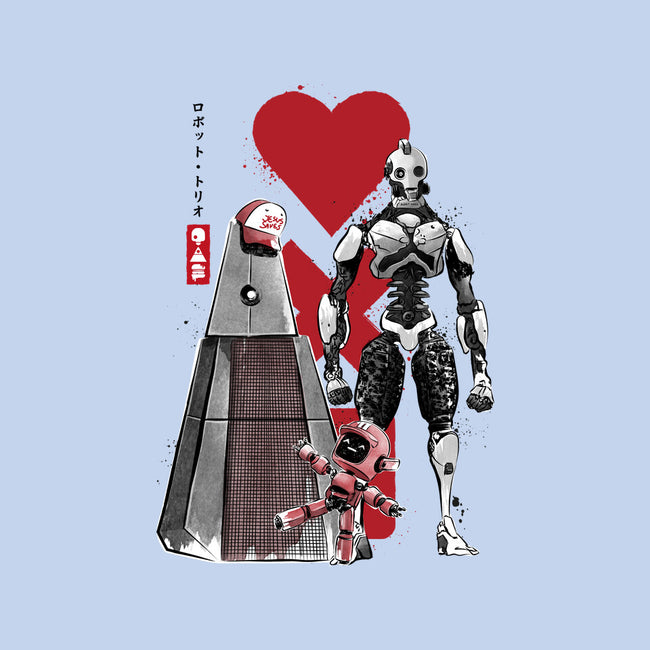 Three Robots Sumi-E-womens fitted tee-DrMonekers