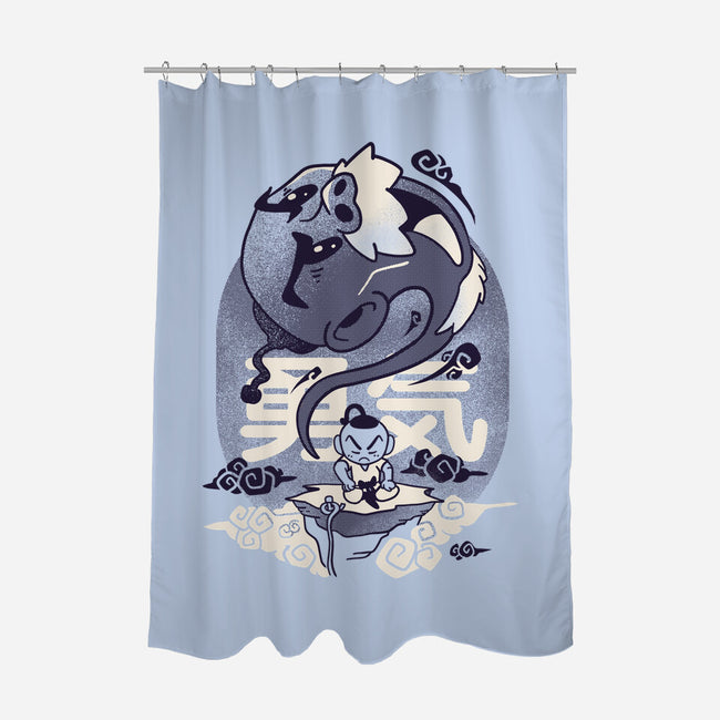 Facing The Challenge-none polyester shower curtain-Sketchdemao