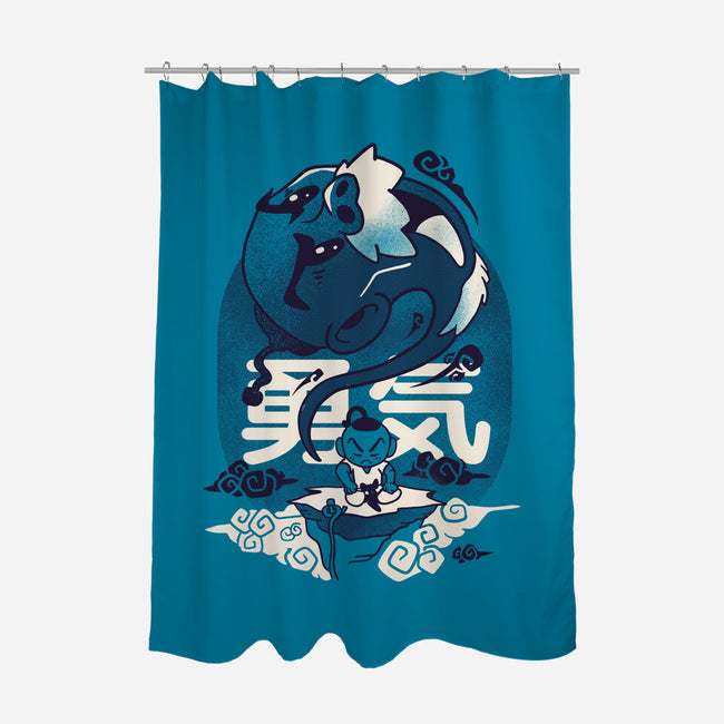 Facing The Challenge-none polyester shower curtain-Sketchdemao