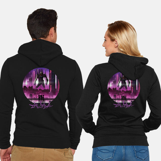 Eva Unit 01-unisex zip-up sweatshirt-rondes