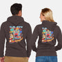 Cat Kaiju Robot-unisex zip-up sweatshirt-rondes