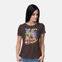 Cat Kaiju Robot-womens basic tee-rondes