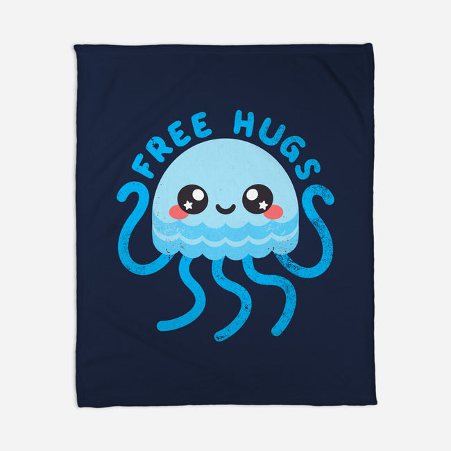 Jellyfish Free Hugs-none fleece blanket-NemiMakeit