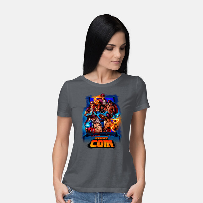 Insert Coin Retro Gaming-womens basic tee-Conjura Geek