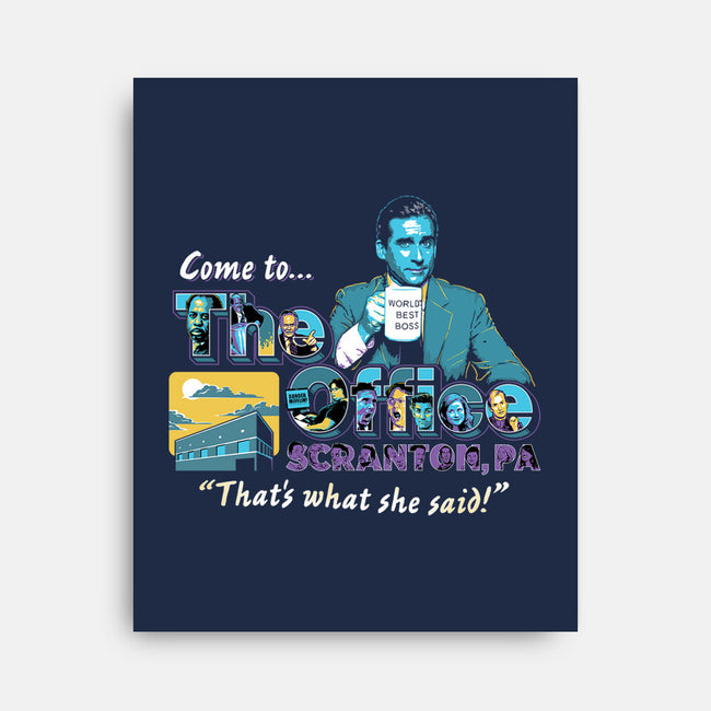 Come To The Office-none stretched canvas-goodidearyan