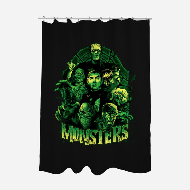 Monsters-none polyester shower curtain-Conjura Geek