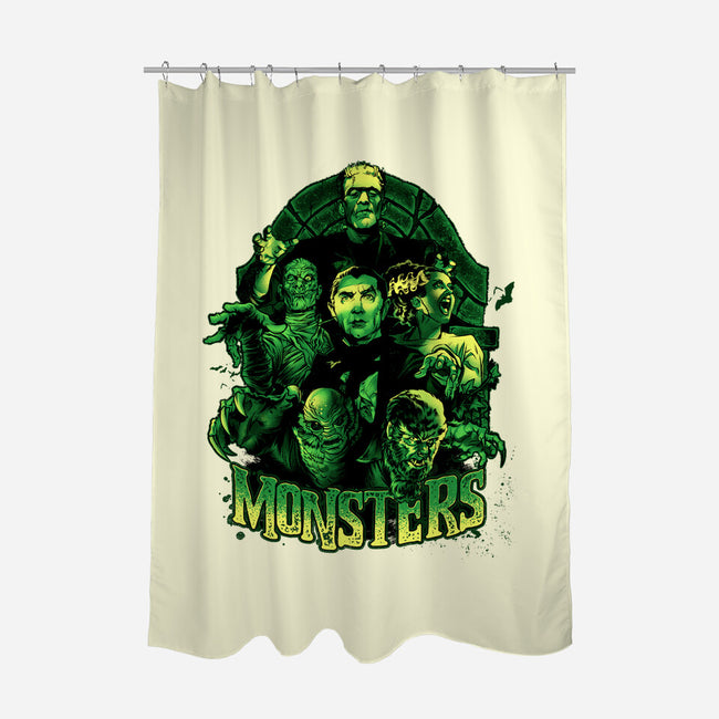 Monsters-none polyester shower curtain-Conjura Geek