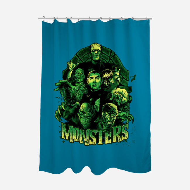 Monsters-none polyester shower curtain-Conjura Geek