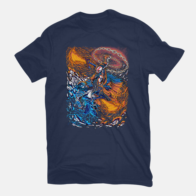 Fire And Thunder-mens basic tee-alanside
