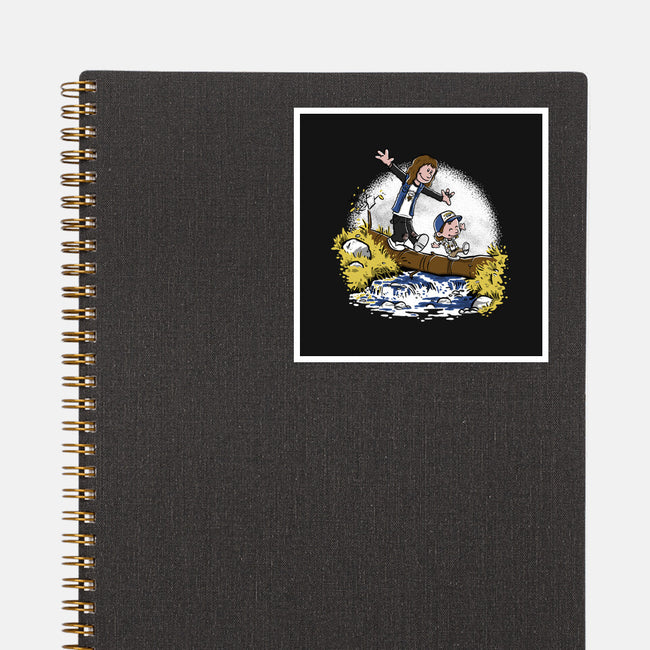 Eddie and Dustin-none glossy sticker-paulagarcia