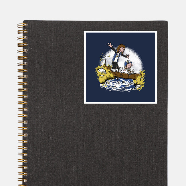 Eddie and Dustin-none glossy sticker-paulagarcia