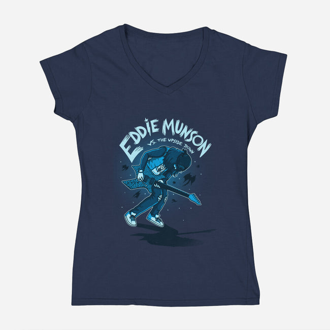 Eddie Vs The Upside Down-womens v-neck tee-paulagarcia