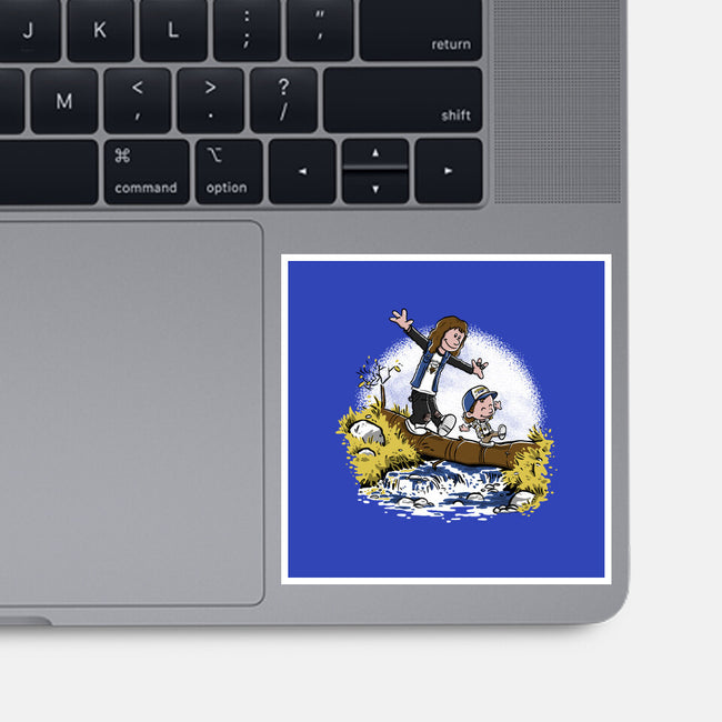 Eddie and Dustin-none glossy sticker-paulagarcia