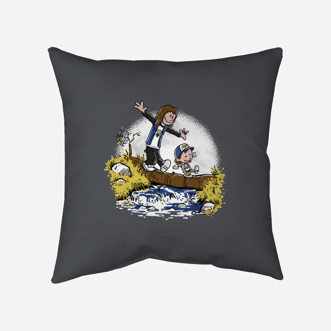 Eddie and Dustin-none removable cover throw pillow-paulagarcia