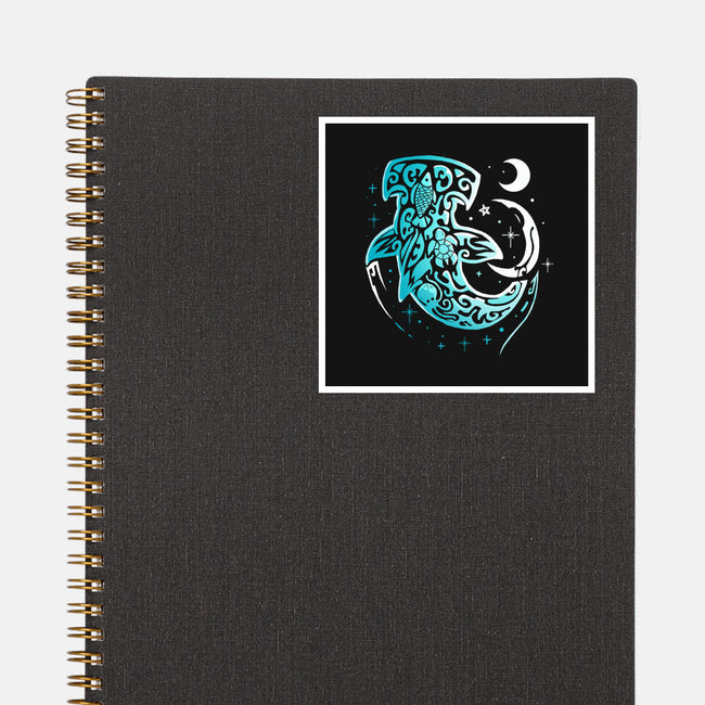 Moon Shark-none glossy sticker-Vallina84