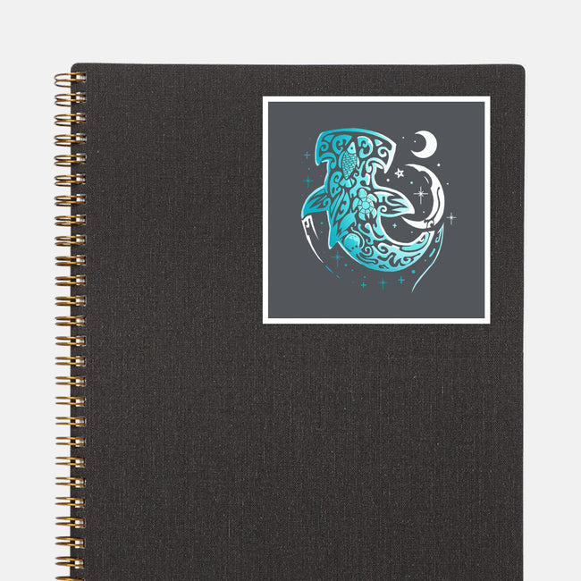 Moon Shark-none glossy sticker-Vallina84