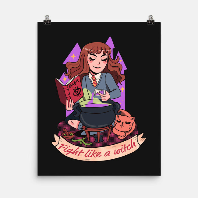 Fight Like A Witch-none matte poster-Conjura Geek