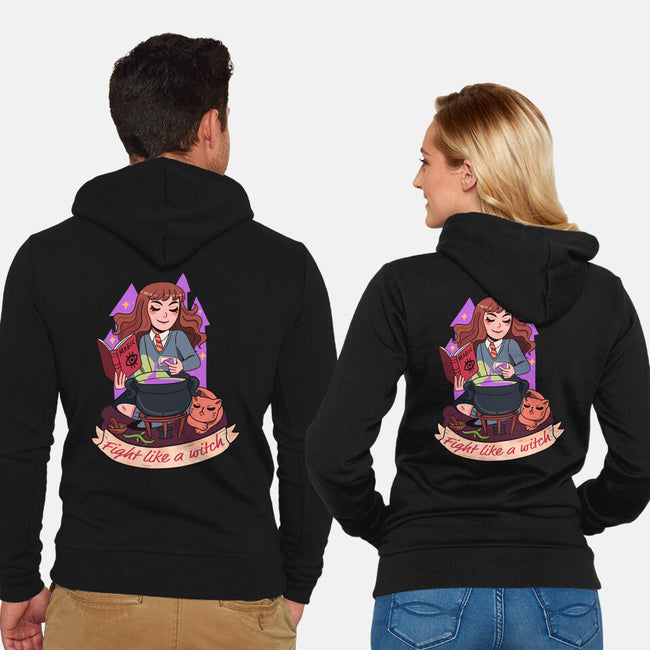 Fight Like A Witch-unisex zip-up sweatshirt-Conjura Geek