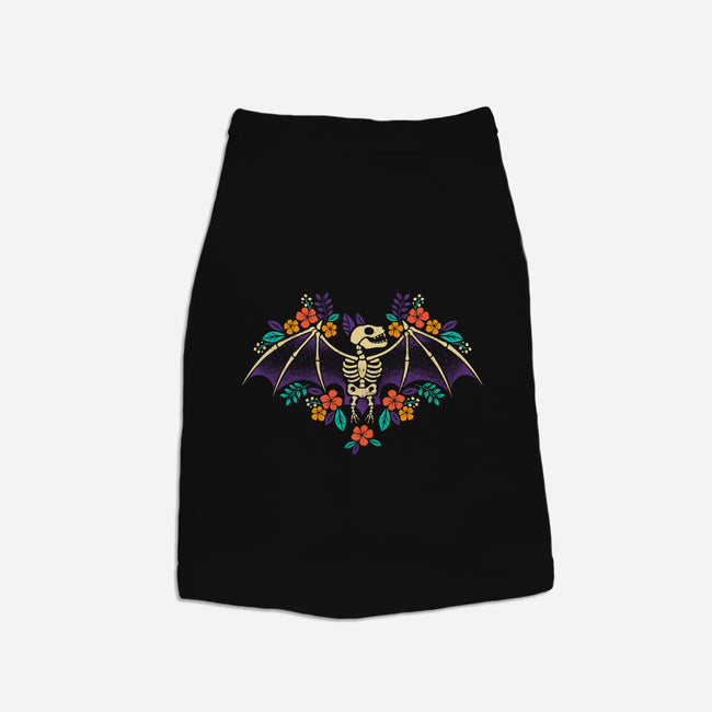 Flowered Bat Skeleton-cat basic pet tank-NemiMakeit